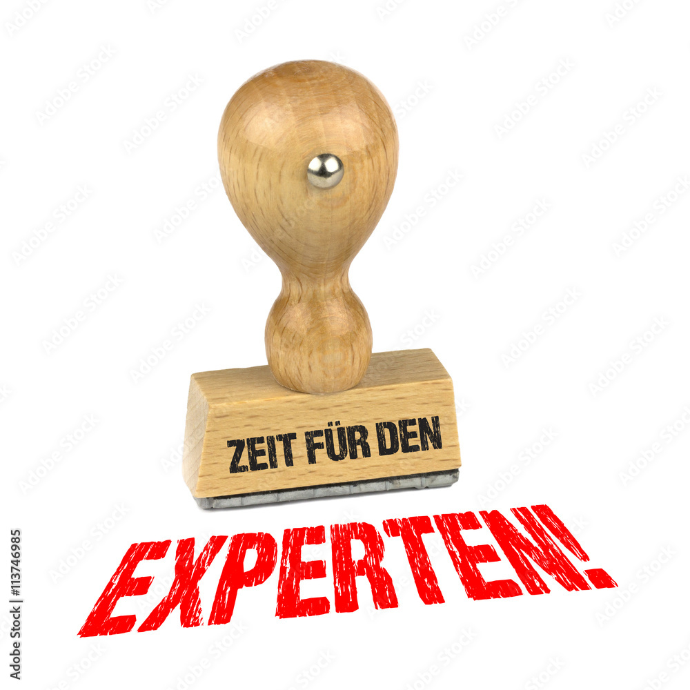 Experten Stock-Foto „Zeit für den Experten! Stempel“ | Adobe Stock