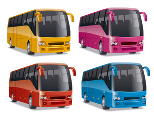 modern comfortable city buses