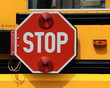 Stop sign on school bus