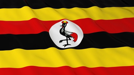 Ugandan Flag HD Background - Flag of Uganda 3D Illustration