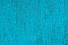 Wood Wall Painted In Bright Blue Paint Use For Background