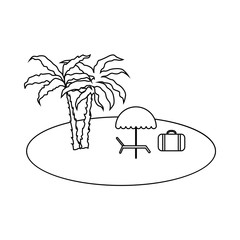 Canvas Print - Relax on beach icon, outline style