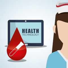 Health care design. technology icon. isolated illustration, vect