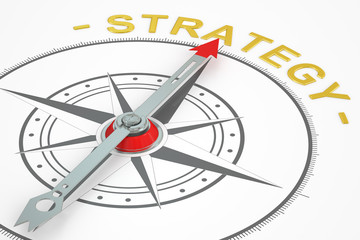 Poster - strategy compass concept, 3d rendering