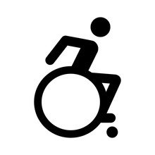 Modern Wheelchair Or Handicap / Handicapped Sign Flat Icon For Apps And Websites
