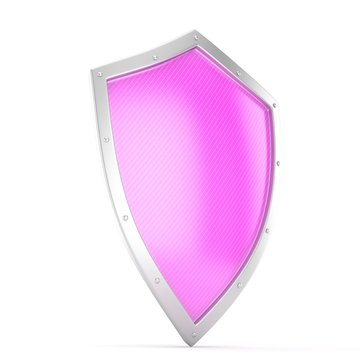 shield icon on white. 3d rendering.