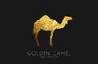 Camel logo. Golden camel. Animal logo. Elegant camel