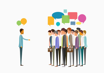 Poster - group people business meeting and business communication concept