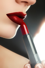 Wall Mural - Beauty lips. Beautiful lips close-up, great idea for the advertising