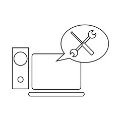 Poster - Technical support, computer repair icon