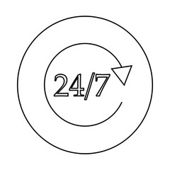 Poster - 24 hours support service icon