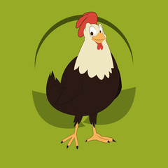 Animal design. rooster icon. Isolated illustration, white backgr