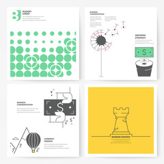 Wall Mural - Business brochure flyer design layout template, with concept icons:
Company Strategy