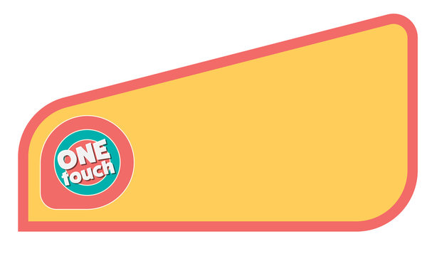 Colored text frame for your text and icon with tehe words one to