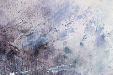 Poster - abstract painting with blurry and stained structure. Painting on canvas.