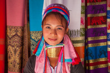 Long Neck Woman In Traditional Costumes