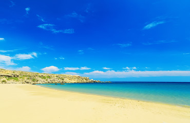 beach and beach prasonisi, kiss of the two seas. connecting aegean and mediterranean seas