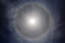 Halo Effect Around The Sun, Day Of Clouds Unusual