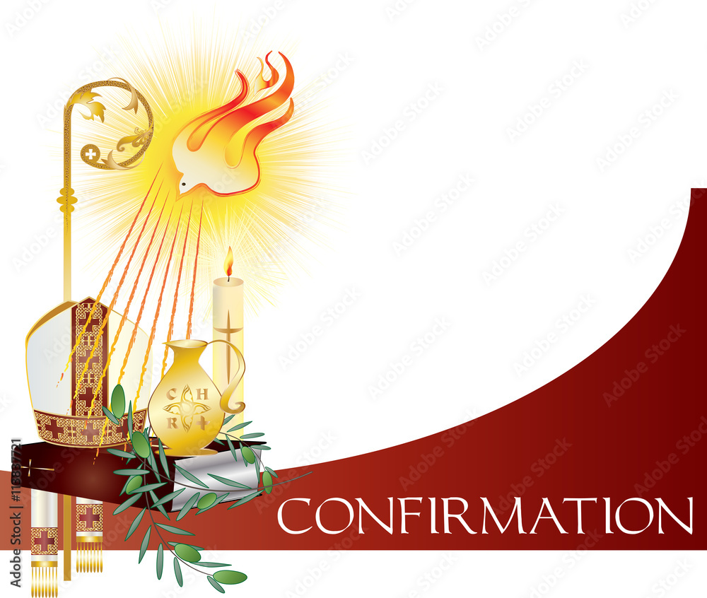 Vektor Sacrament of Confirmation, symbolic vector drawing illustration ...