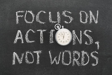 Wall Mural - focus on actions, not words