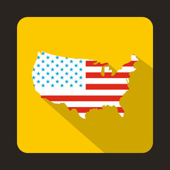 Canvas Print - USA map icon, flat style