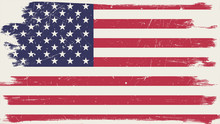 American Flag With Grunge Frame