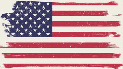 American flag with grunge frame