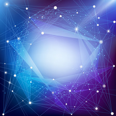 Poster - Technology abstract background. The frame structure of the points and lines with an empty space for your text.