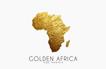Wall Mural - Africa. Golden Africa logo. Creative Africa logo design