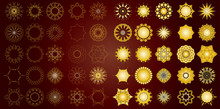 Mandala Or Round Rosette Or Snowflake For Design, Kaleidoscope Mandala, Medallion Mandala, Yoga, India, Arabic Islamic Mandala. Geometric Circles.