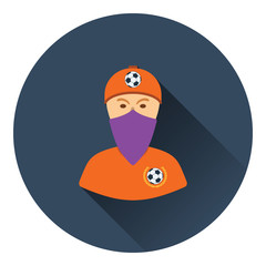 Sticker - Football fan with covered  face by scarf icon