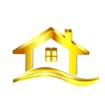 Gold house logo vector symbol design