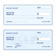 © mouse_md - Bank Check Template Set. Vector