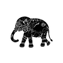 Vintage Elephant Vector Cartoon