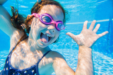 girl in swimming pool