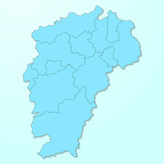 Naklejka na meble Jiangxi blue map on degraded background vector