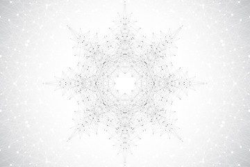 Poster - Geometric abstract background molecule and communication. Vector illustration