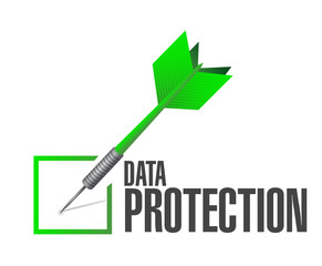 Wall Mural - Data Protection check dart sign