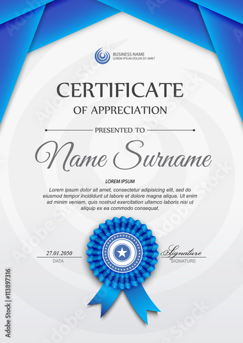 Fotografía Qualification certificate blank template