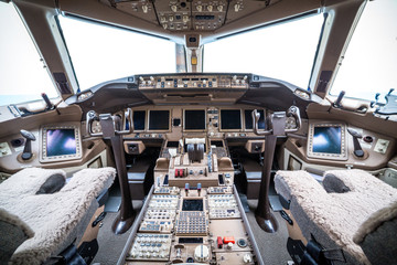 Wall Mural - Flight deck in regular airplane