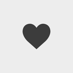 Poster - heart icon in a flat design in black color. vector illustration eps10