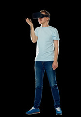 Wall Mural - happy man in virtual reality headset or 3d glasses