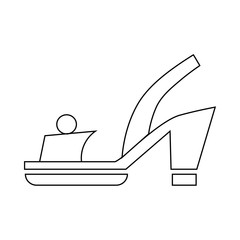 Wall Mural - Female red opened shoe icon, outline style