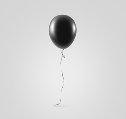 blank black balloon mock up isolated. clear grey balloon art design mockup holding in hand. clean pu