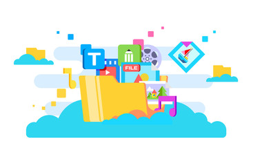 Poster - Cloud storage flat design