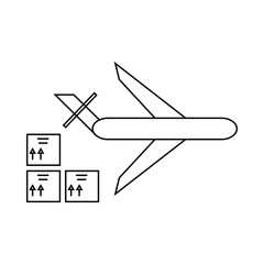 Poster - Cargo plane icon, outline style