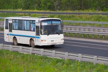 Canvas Print - bus goes on the highway