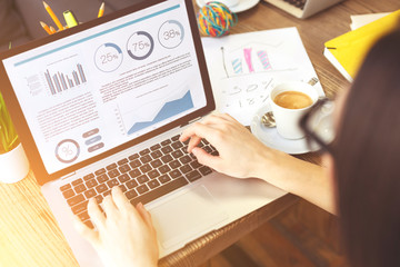 Poster - Smart businesswoman using modern computer