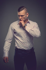 portrait of elegant male in a shirt.