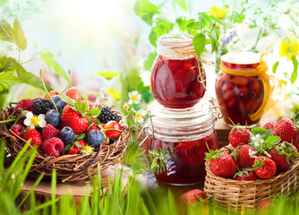 Canvas Print -  berries  and  jam